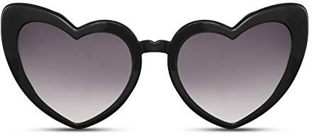 Cheapass Sonnenbrille Herz-Förmig Schwarz UV-400 Cat-Eye Katzenauge Plastik Damen Frauen