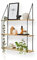 LIFA LIVING Vintage Wandregal 3 Etagen aus Holz und Metall, dekorative Schweberegale für Küche, Hängeregal für Wohnzimmer, Schlafzimmer, 65 x 17 x 84 cm