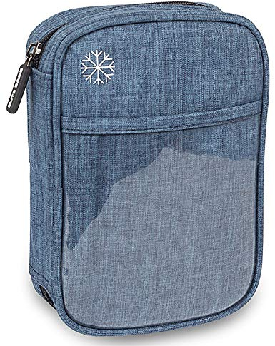 ELITE BAGS - Phial Ampullarium | blau | für bis zu 49 Ampullen geeignet | thermoisoliert | inkl. GEL Kühlpack