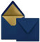 50 quadratische Brief-Umschläge - 15,5 x 15,5 cm, Dunkelblau (Blau) - mit Gold-Papier gefüttert - Nassklebung - FarbenFroh by GUSTAV NEUSER