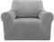 Deconovo Sofabezug Sofa Überzug Sofaüberwurf Cover Sesselbezug Sofahusse Abdeckung Super Elastisch Stretch Jacquard, 1-Sitzer(80-120cm), Hellgrau