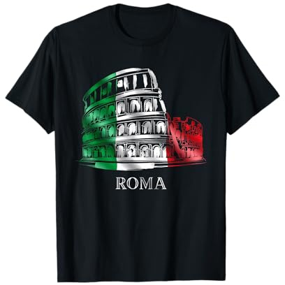 Roma Colosseo Bandiera Italia Rome Vintage Amo Roma Maglietta