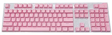 KingbeefLIU 104Pcs/Set Universal Ergonomic Backlit Key Cap,Keycaps for Mechanical Keyboard (Only Keycap)(104Pcs) Pink