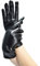 JIHUOO Kunstleder Kurze Handschuhe Schwarz Lederoptik Lederhandschuhe für Damen
