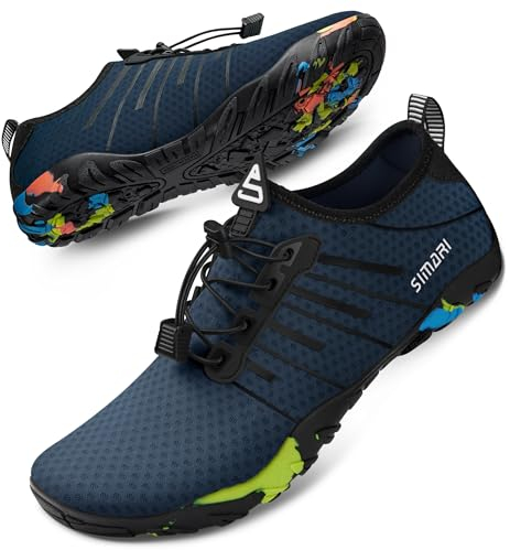 SIMARI Schnelltrocknende Wasserschuhe für Damen und Herren Sport Barfuß Tauchen Schwimmen Wellenreiten Wasser Gehen Sandstrand Yoga WP001