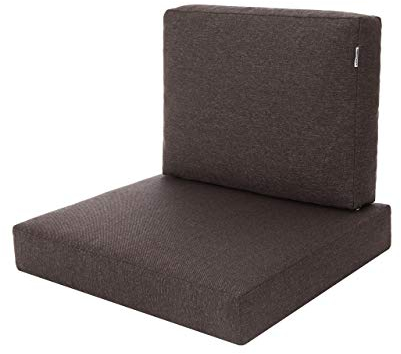 PillowPrim Kissen Set für Rattan/Korbsessel, Rückenlehne Sitz, Sitzkissen Outdoor Sitzpolster Gartenstuhl, Sitzauflage Rattan-Stuhl, 60x55x40 cm - Braun