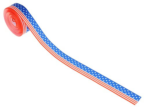 VALICLUD 1 Rolle Geschenkband mit USA-Flagge, zum Basteln, für Kranz, Schleifen, Borte, Haar-Accessoires, 2,2 cm breit