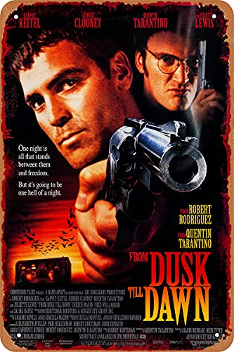 Swrlzvzn Filmposter From Dusk Till Dawn (1996), Metall-Wandkunst, Vintage-Blechschild, Metallposter, 20,3 x 30,5 cm