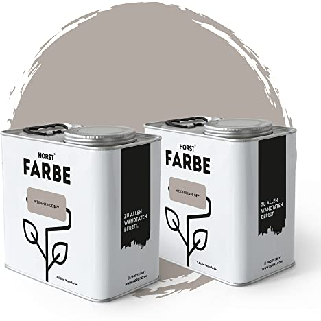HORST Wandfarbe Weidenrinde 5L - Hochwertige Innen-Farbe - Hohe Deckkraft & Schnelltrocknend - Geruchsneutral - Spritz- & Tropffrei - 100% Natürlich - Beige