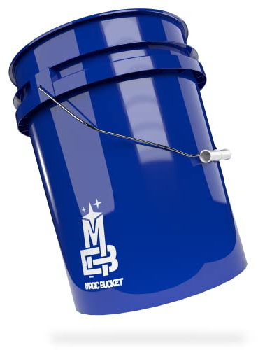 MAGIC BUCKET | Wascheimer für Auto Handwäsche Blau | 5 US GALLONEN ca. 20 Liter | kompatibel mit Grit Guard, Detail Guardz Dirt Lock, Chemical Guys Dirt Trap, Gamma Lids Deckel