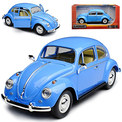 Kins-mart Volkwagen Käfer Coupe Hell Blau 1938-2003 1/24 Modell Auto mit individiuellem Wunschkennzeichen