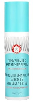 First Aid Beauty - 10% Vitamin C Brightening Serum, Daily Dark Spot Serum with Squalane & Vitamin E, Helps Brighten Without Irritation or Clogged Pores, Safe for Sensitive Skin, 50 mL