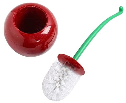 Cherry Toilet Brush and Holder Set Cute Cherry Bathroom Brush Toilet Brush Cherry Shape Long Handle Toilet Brush Toilet Cleaner Brush with Deep Cleaning Bristle for Bathroom Cleaning Tool