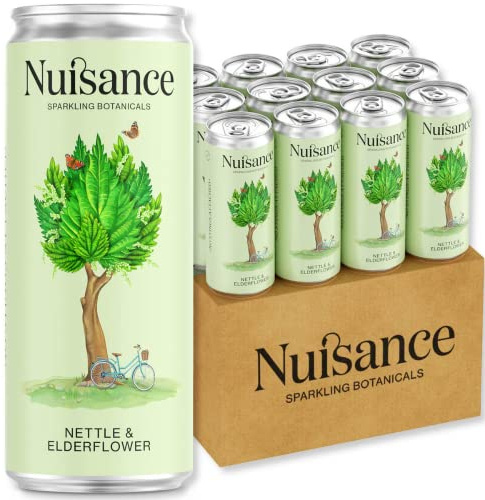 Nuisance Drinks - Nettle & Elderflower | Premium Botanical Soft Drinks | Natural Flavours- Low Calorie - Vegan - Gluten Free - Zero Artificial Sweeteners | 12 x 250ml cans