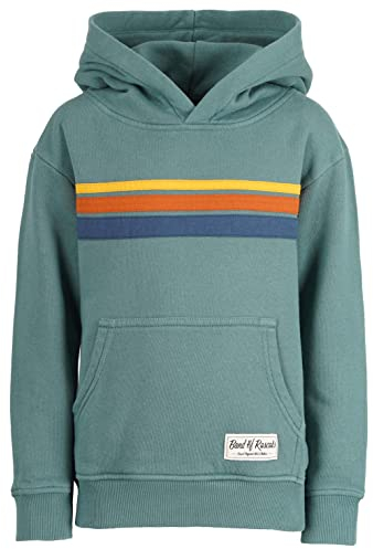 Band of Rascals Kinder Kapuzenpullover 70th Stripes aus Bio-Baumwolle, sage, Gr. 152