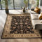 Orientalischer Teppich Wohnzimmer, Schlafzimmer, Esszimmer, Läufer, Flur Boho Teppich Kurzflor Weich 12 mm Carpet Orient, Schwarz, 240 x 340 cm