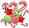 Weihnachten Folienballons Set, Große Weihnachts Deko Süßigkeiten Zuckerstangen Stern Helium Ballons, Rot Grün Weihnachtsdeko Bonbon Candy Luftballons für Kinder Christmas Candyland Party Dekoration