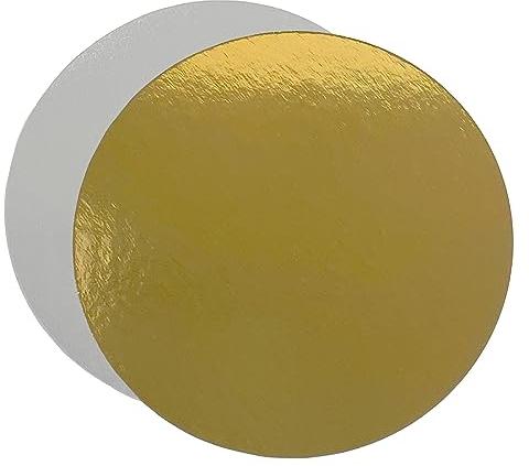 Set de 10 Supporti per Torte 30 cm Oro/Argento | Vassoio Torta Rotondo in Cartone da 1 mm di spessore, Sottotorta tondo per Decorazioni per Torte e Dolci | Base per Torta Argento e Dorato