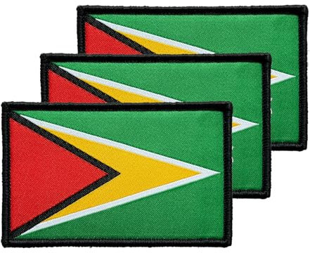 3 paquetes de parches de banderas y brazaletes nacionales (Guyana)