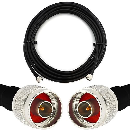 RANGEFUL 1m N Stecker auf N Stecker Koaxialkabel — Vollkupfer HF400 Flexibles Verlängerungskoax 50 Ohm (LMR400 UF UltraFlex Äquivalent) — für WiFi LTE GSM 4G 5G 6G Mobile WLAN Router Antenne