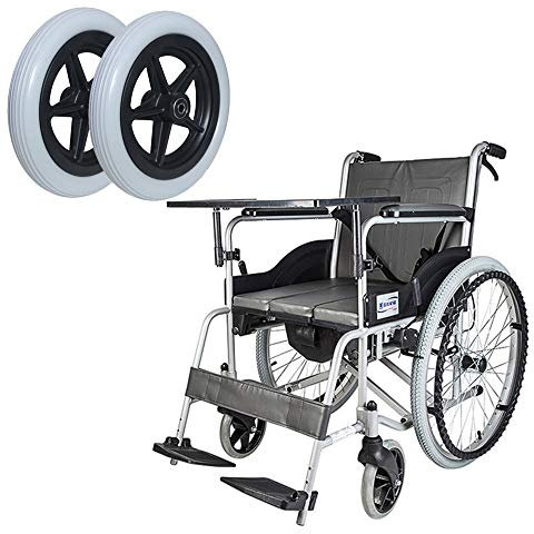 VetEur Puer-Räder, Ersatz Für Rollstühle, Rollatoren, Gehhilfen, 200 X 45 Mm, 5-Speichen-Felge, Kleines Vorderrad, 1 Paar