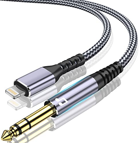 NCGGY Lightn ing to 6.35 mm Audio Cable,1M Aux Stereo Audio Cable Lightn Jack Cable for i Phone 14 Pro Max 14 Pro 14 13 Pro Max 13 Pro 13 12 11 XS Max XR X 8 7(Does Not Support Recording)