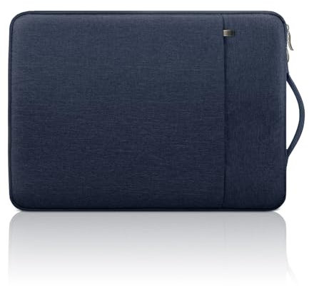 jooeer 15.6 Inch Laptop Sleeve Case for 15.6 Notebook Chromebook, Protective Waterproof Cover with Handle Pocket, Slim Padded Computer Carrying Bag, Navy Blue
