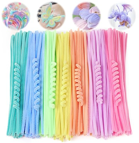 100 Stück Pfeifenreiniger, Macaron-Farbe Pfeifenputzer, Chenilledraht, Pfeifenputzerdraht für Kinder DIY Dekorieren, Basteln (Gold 100)