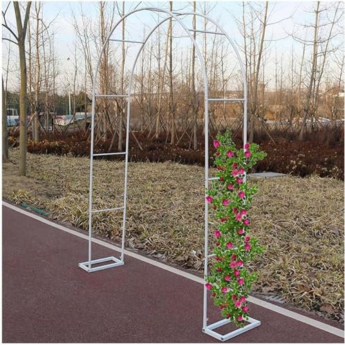 Pergola-Laube aus Metall, Gartenbogen for Kletterpflanzen, Rosenbögen for den Außenbereich for Weinreben und Partydekoration im Innenbereich, Schwarz/Weiß (Size : W1.6MxH2.2M)