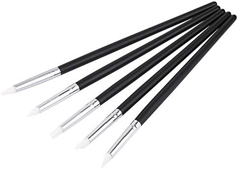 5PCS Silicone Clay Sculpting Tools, Artist Paint Brush Set Clay Shaping Modeling Wipe out Tools Silicon Brushes Silicone Carving Tool Set Carving Modelling Tool for Painting Molding