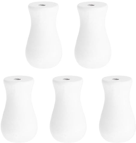 sourcing map Cord Knobs, White Wooden Cord Tassel Drops Pull End Pendant for Window Blinds Shade Curtain Craft, 1.3x0.7 5Pcs