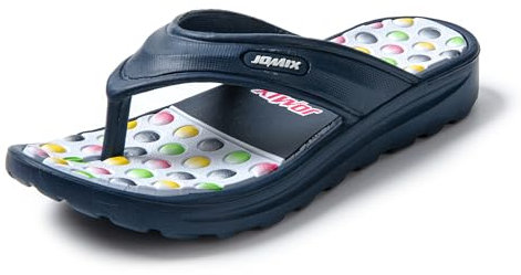 JOMIX Chanclas Mujer Verano con Cuña Chanclas Playa Mujer Goma EVA Chanclas Piscina Mujer Mar Ducha Baño Antideslizante Chanclas de Dedo, Navy, 38 EU
