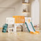 BTM 6 en 1 Toboggan pour Enfants,Toboggan pour Enfants avec Un Toboggan, 2 Plates-Formes, 2 Compartiments de Rangement au Sol, Panier de Basket et escalier,Toboggan pour Jeunes Enfants Indoor&Outdoor