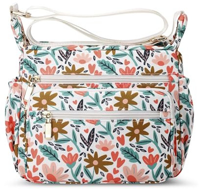 DEEVORCA Damen Umhängetasche Mode Damen Crossbody Tasche Drucken Design Arbeit Einkaufen Urlaub Frauen Schultertasche Wasserdicht Nylon Grau A