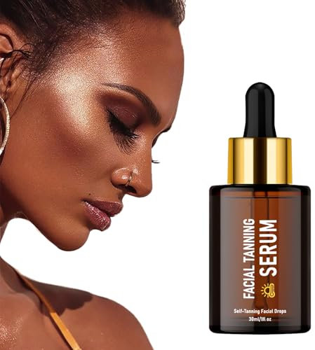 Selbstbräuner Gesicht Konzentrat, Self Tanning Drops zum Mischen mit der Gesichtspflege für Eine Natürlichen, Gleichmäßige und Langanhaltende Bräune, 30ml
