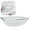 Lavabo da Appoggio Trasparente, Lavabo in Vetro, 42 x 42 x 14 cm, Lavandino Bagno, Spessore del Vetro 1,2 cm, Diametro del Foro di Scarico 4,5 cm, Tipo di Installazione Sopra il Bancone, 345236