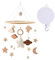 Babybett Mobile Baby Mobile aus Holz mit Musik Mobile Baby Windspiel aus Holz Bettglocke Windspiel Geschenk für Mädchen und Jungen Kinderzimmer Dekoration