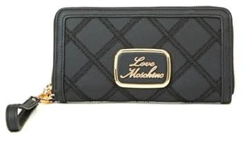 Moschino Geldbörse PU GRS LACE SCHWARZ, Schwarz , T.U., Klassisch