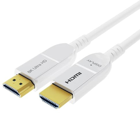 Câble HDMI en fibre optique 8K de 2,8 m, long câble HDMI 2.1 actif 48 Gbit/s, ultra haute vitesse, 8K @ 60 Hz, 4K @ 120 Hz, HDR10 eARC 3D HDCP 2.3, compatible avec ordinateur portable, PC, moniteur,