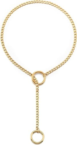 RWQIAN Schlupfkette Damen O-Ring Slip Chain Kette Punk Gothic Kubanische Halskette Gold Schmuck Y-Halskette Verstellbare 26