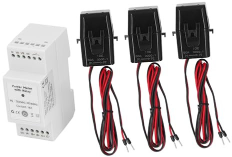 Bidirectional Energy Consumption Monitoring, 3 Phase Clamp Meter, Real Time Data Control Energy Meter with 3 CT Clamp Sensor, Home Energy Meter for SMART LIFE APP