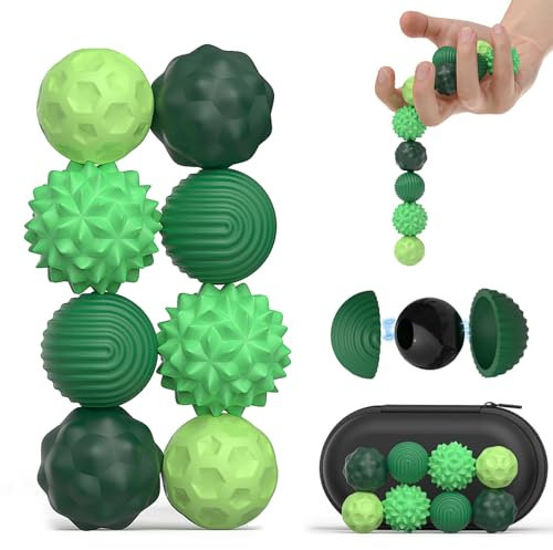 8 Stück Magnetische Fidget Toys, Magnetkugeln Anti Stress Bälle Silikon Sensorik Spielzeug, Magnet Stressball mit Silikonhülle, Anti-Stress Fidget Toy für Angst Stressabbau, Haptische Dekompression