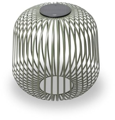 LUUK Studio Schlichte Solarlampe mit USB-C Backup für Garten und Terrasse, kabellose LED Balkonleuchte, dimmbar & IP65 Outdoor geeignet, mobile Außenbeleuchtung, dekoratives Stimmungslicht, Wald Grün