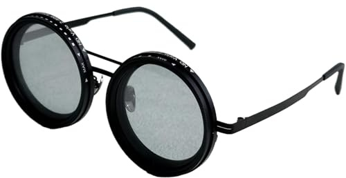 Gafas de sol polarizadas ajustables,Gafas polarizadas de engranajes redondeados,Gafas de sol redondas de sombra para hombre con tinte ajustable,Gafas de sol retro para hombre,Ciclismo