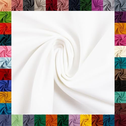 Baumwollstoff HEIDE, Swafing, 42 Uni-Farben, einfarbig, 100% Baumwolle, Coupons, Oeko-TEX Standard 100 (weiß, 1 m)