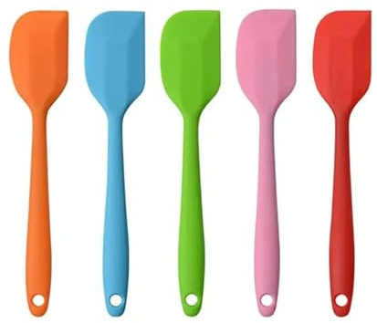 5 Pieces Silicone Spatula, 500°F Heat Resistant Rubber Spatulas Non-Stick Baking Spatula Silicone Kitchen Utensils for Cooking, Baking and Mixing (21cm / 8.2inch)
