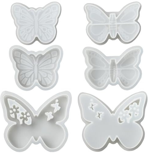 UR URLIFEHALL 3 moldes de silicona para velas, moldes de resina en forma de mariposa para hacer velas, jabón, manualidades, decoración de fiesta en el hogar