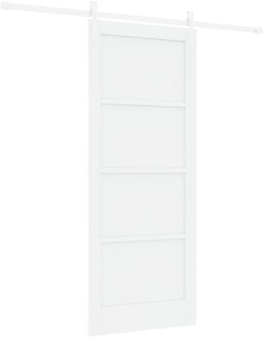 vidaXL Porta Scorrevole con Set di Accessori Bianca 83x202 cm Legno Massello di Pino