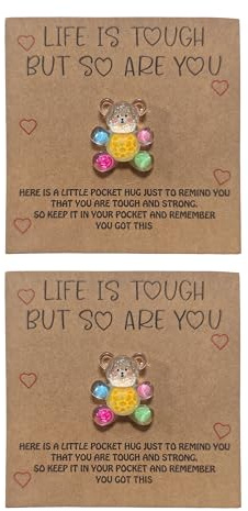 ZAYIO 2PCS Resin Pocket Hug Bear Card Keepsake Gift Sets | Transparent resin miniature ornament, warm souvenir for birthdays, Christmas, Valentine’s Day gifting