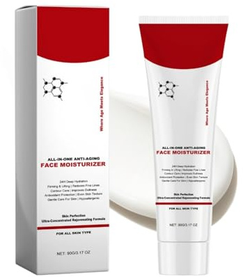 Anti-Aging Retinol Creme mit Vitamin C & Hyaluron - Straffende Gesichtscreme zur Verringerung von Falten und Feinen Linien, Tages- und Nachtpflege für Alle Hauttypen, Für Männer und Frauen (1PC, 90g)